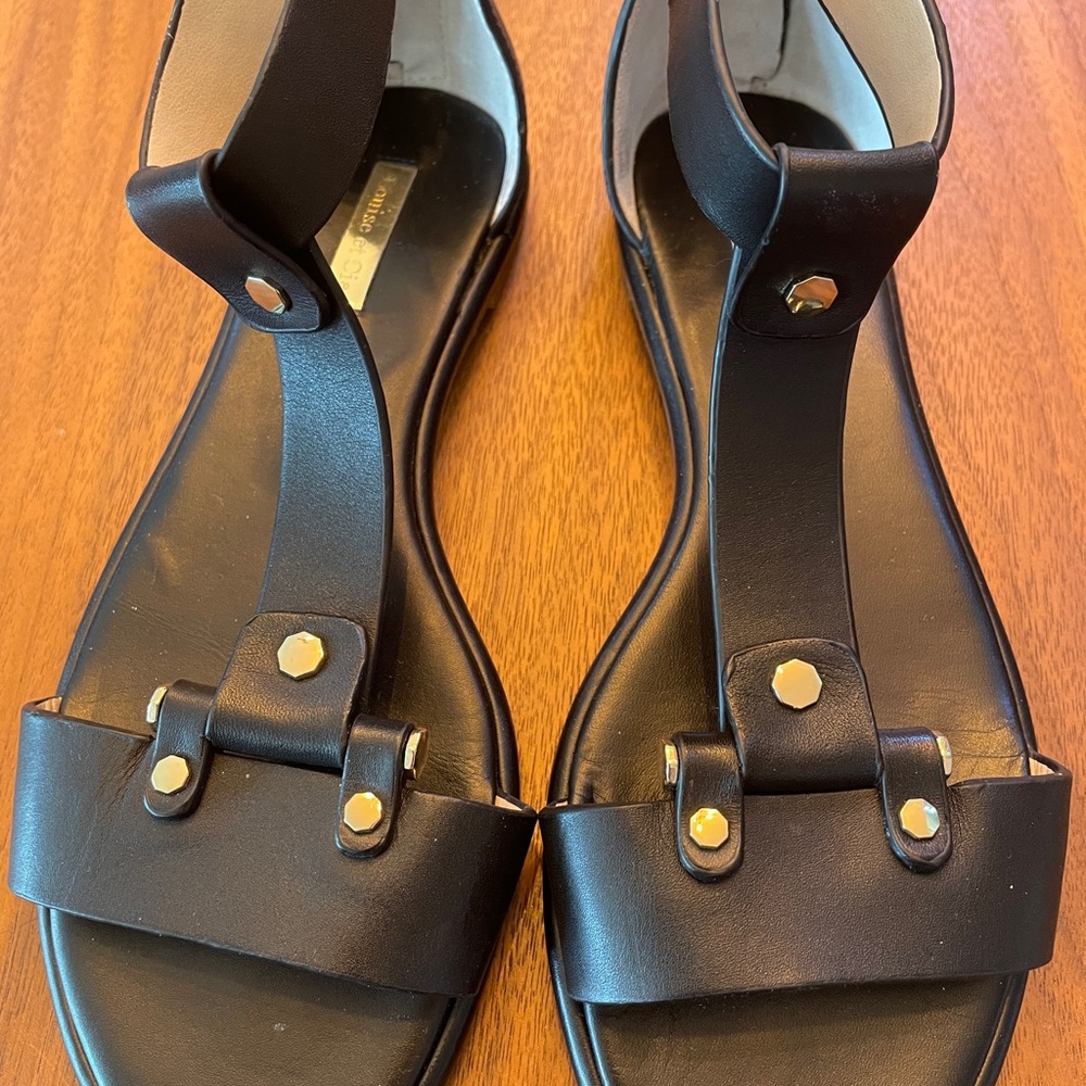 Louise et Cie. Elegant Black Leather Sandals